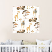 Jungle Safari mit Giraffen-Kinderzimmer-Muster Poster