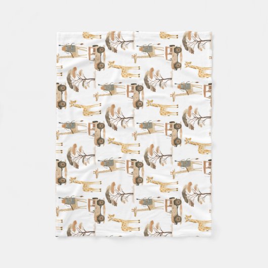 Jungle Safari mit Giraffen Kinderzimmer Pattern Ki Fleecedecke (Vorderseite)