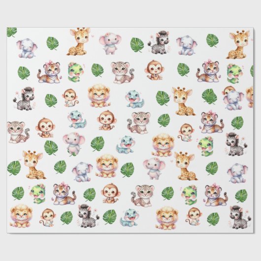 Jungle Safari Muster Geschenk Wrap Wrapping Paper Geschenkpapier (Flach)