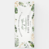 Jungle Safari Natur Grüne Rustikale Babydusche Banner (Vertikal)