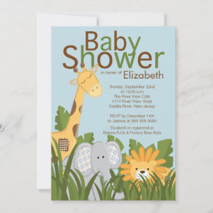 Jungle Safari Neutral Baby Dusche Einladung