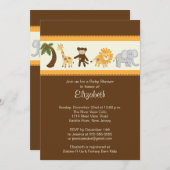 Jungle Safari Neutral Baby Dusche Einladung (Vorne/Hinten)