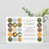 Jungle Safari Neutral Baby Dusche Einladung (Stehend Vorderseite)