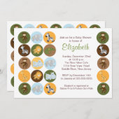 Jungle Safari Neutral Baby Dusche Einladung (Vorne/Hinten)