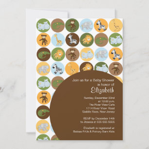 Jungle Safari Neutral Baby Dusche Einladung