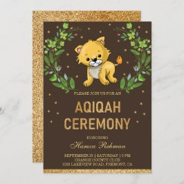 Jungle Safari Niedlich Baby Lion Aqiqah Einladung
