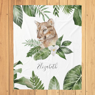 Jungle Safari Niedlich Lioness Personalisierter Na Fleecedecke