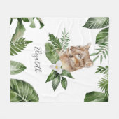 Jungle Safari Niedlich Lioness Personalisierter Na Fleecedecke (Vorderseite (Horizontal))