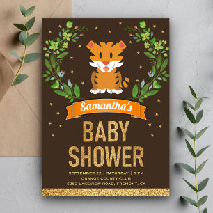Jungle Safari Niedlich Tiger Baby Dusche Einladung