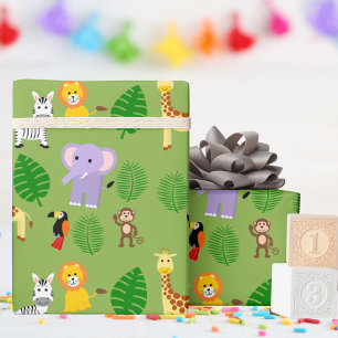 Jungle Safari Niedlich Wildtiere Kinder Geschenkpapier
