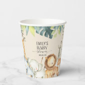 Jungle Safari-niedliche Tiere - Babydusche Pappbecher (Rückseite)