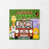 Jungle Safari Niedlicher Tiere Wild Ein Kindergebu Dreifach Gefaltete Karte (Cover)