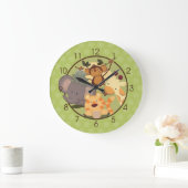 Jungle Safari Nursery Wall Clock Große Wanduhr (Zuhause)
