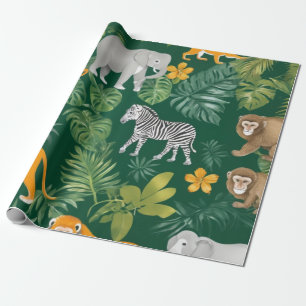 Jungle Safari Packpapier mit goldenen Blume