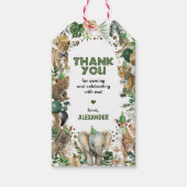 Jungle Safari Party Animals Boy Birthday Vielen Da Geschenkanhänger (Vorderseite)