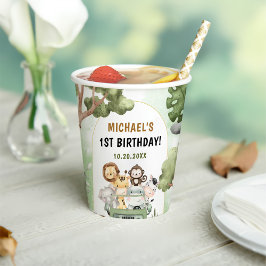 Jungle Safari Party Tiere 1. Geburtstag Pappbecher