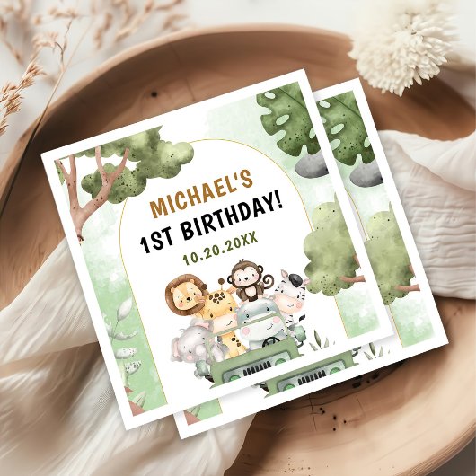 Jungle Safari Party Tiere 1. Geburtstag Serviette