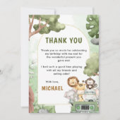 Jungle Safari Party Tiere Geburtstag Dankeskarte (Vorderseite)