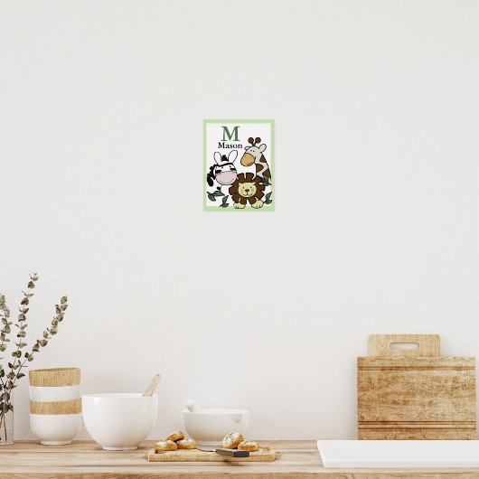 JUNGLE SAFARI PRINT Baby Zoo Animals Poster (Küche)