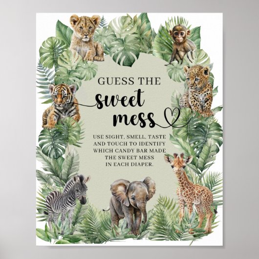 Jungle Safari Raten Das Sweet Mess Spiel Poster (Vorne)