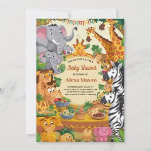 Jungle Safari Thema Kinderdusche Einladung