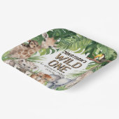 Jungle Safari Tiere 1. Geburtstag wild Pappteller (Gewinkelt)