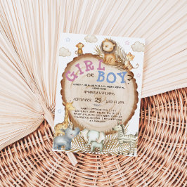 Jungle Safari Tiere boho Geschlecht offenbaren Einladung