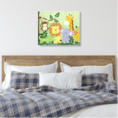 Jungle Safari Tiere Canvas Prints (x2) Panels Leinwanddruck (Insitu (Schlafzimmer))