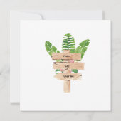 Jungle Safari Tiere Einladung Geburtstagsparty (Rückseite)