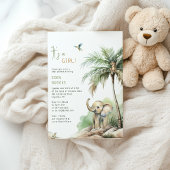 Jungle Safari Tiere | Es ist ein Mädchen! Babydusc Einladung