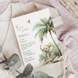 Jungle Safari Tiere | Es ist ein Mädchen! Babydusc Einladung