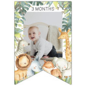 Jungle Safari-Tiere Foto zum ersten Geburtstag Wimpelkette (Zweite Fahne)