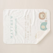 Jungle Safari Tiere Geburtsankündigung Sherpadecke (Vorderseite (Horizontal))