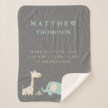 Jungle Safari Tiere Geburtsankündigung