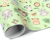 Jungle Safari Tiere Geschenkpapier (Rolleneckpunkt)