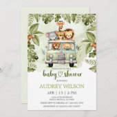 Jungle Safari Tiere im Auto Einladung (Vorne/Hinten)