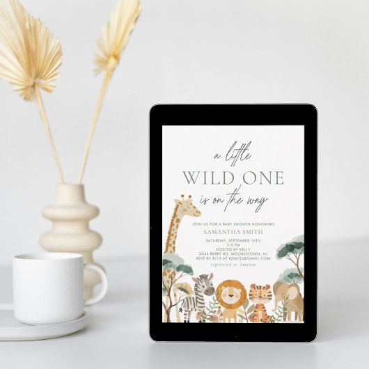 Jungle Safari Tiere Kinderdusche Einladung