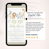 Jungle Safari Tiere Kinderdusche Einladung