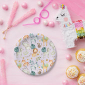 Jungle Safari Tiere lila Girl 2. Geburtstag Pappteller (Party)