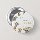 Jungle Safari-Tiere Mama als Kinderdusche Button (Vorne & Hinten)