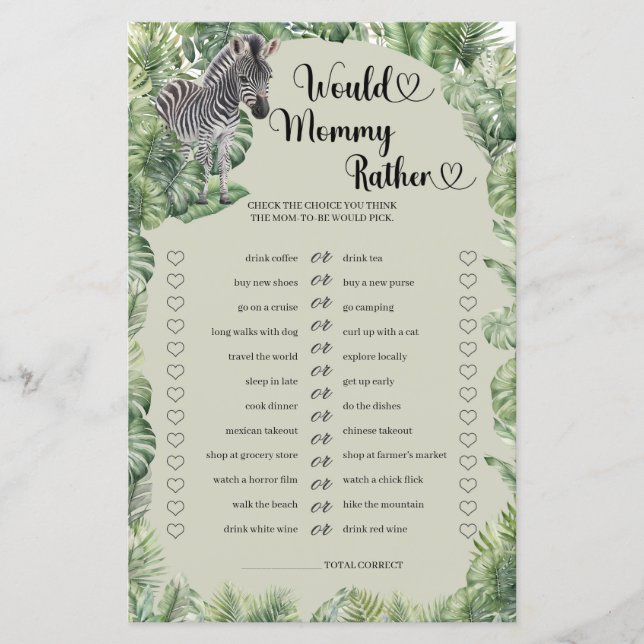 Jungle Safari Tiere Mommy Rather Spiel (Vorderseite)