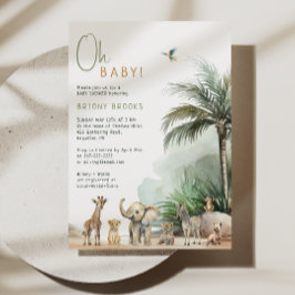 Jungle Safari Tiere Oh Baby! Babyparty Einladung