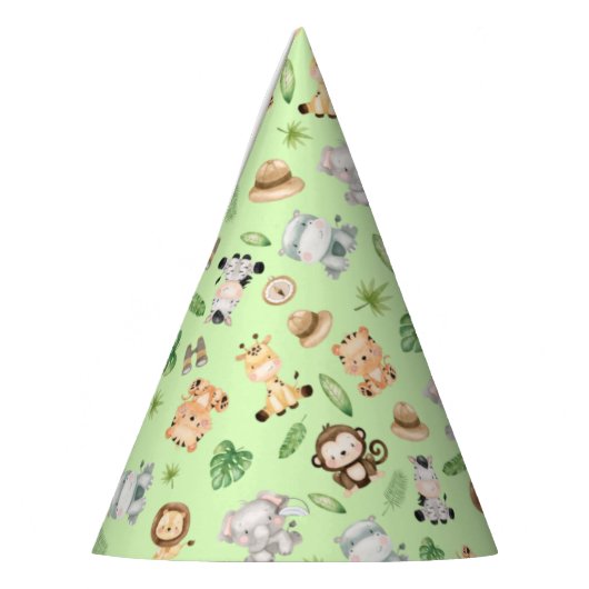 Jungle Safari Tiere Partyhütchen (Links)