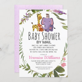 Jungle Safari Tiere Tropical Baby Dusche per Mail Einladung