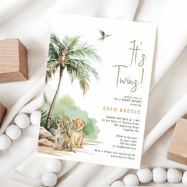 Jungle Safari Tiere | Twins Baby Shower Einladung