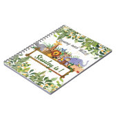 Jungle Safari Tiere Wald Custom Geburtstag Notizblock (Linke Seite)