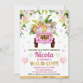 Jungle Safari Tiere Wasserfarben Jungfrau Geburtst Einladung (Vorderseite)