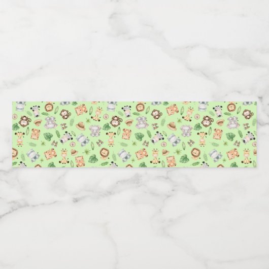 Jungle Safari Tiere Wasserflaschenetikett (Einzelnes Label)