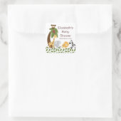 Jungle Safari Tierschutzdusche Quadratischer Aufkleber (Tasche)