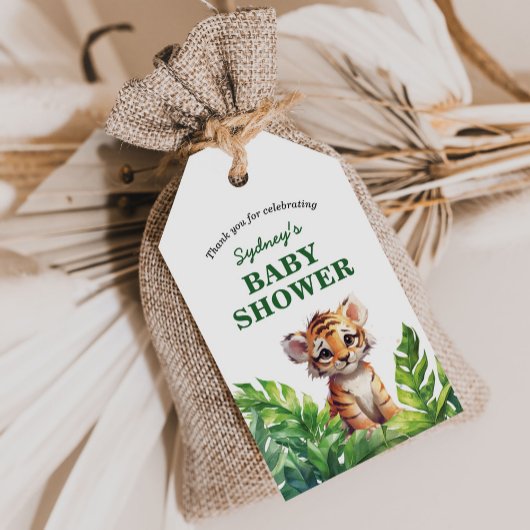 Jungle Safari Tropical Animals Baby Dusche Gefalle Geschenkanhänger